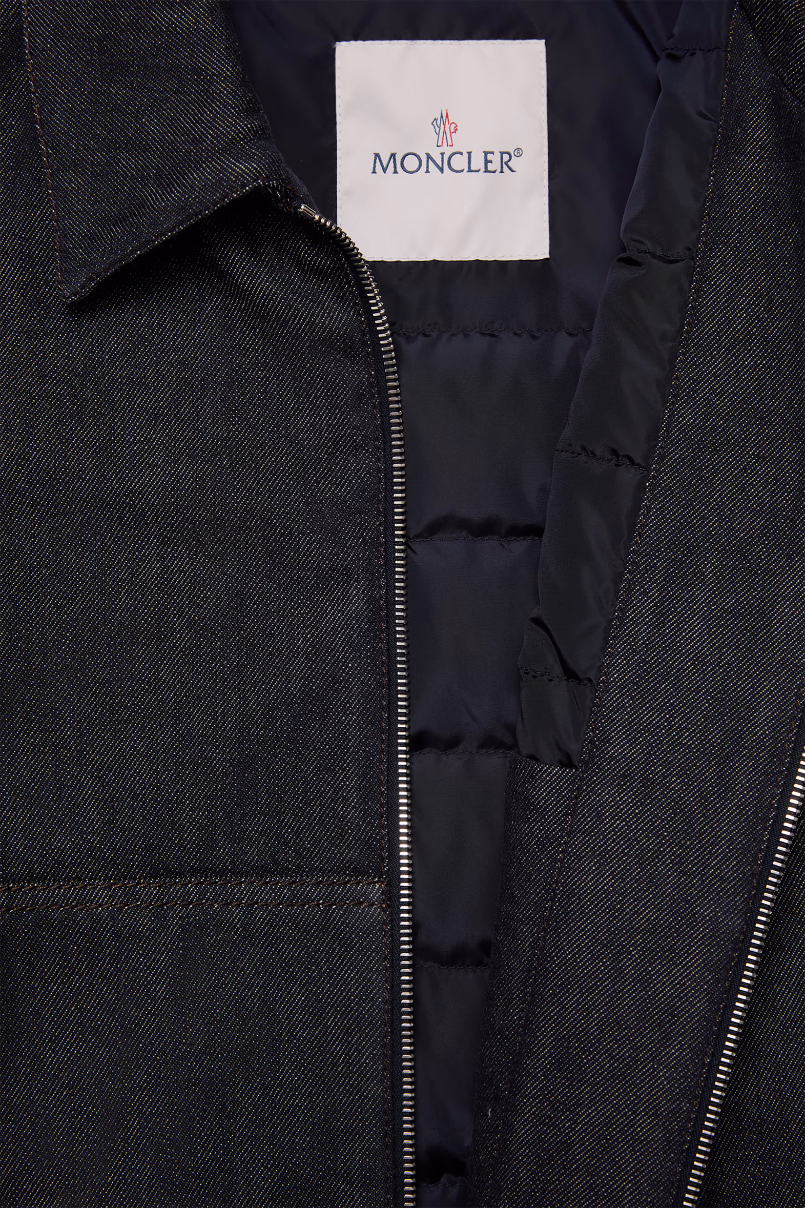 Ormoy Denim Down Shirt Jacket Men Denim Blue Moncler 8